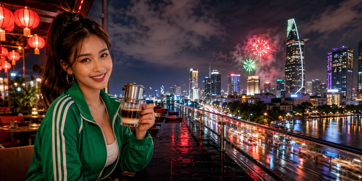 Người dùng tại TP. Hồ Chí Minh thực hiện nạp tiền qua điện thoại khi uống cà phê